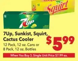 Vallarta Supermarkets 7Up, Sunkist, Squirt, Cactus Cooler offer