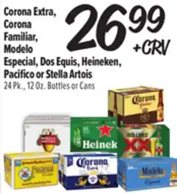 El Super Corona Extra, Corona Familiar, Modelo Especial, Dos Equis, Heineken, Pacifico or Stella Artois offer