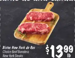 El Super Choice Beef Boneless New York Steaks offer