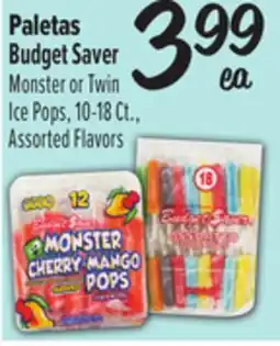 El Super Budget Saver Monster or Twin Ice Pops offer