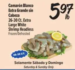 El Super Extra Large White Shrimp Headless offer
