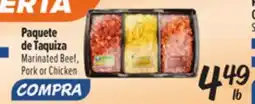 El Super Marinated Beef, Pork or Chicken offer