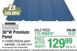Menards 36W Premium Panel offer