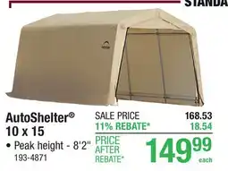 Menards AutoShelter 10 x 15 offer