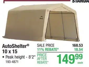 Menards AutoShelter 10 x 15 offer