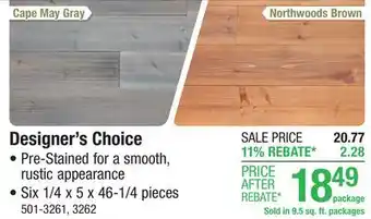 Menards Designer's Choice offer