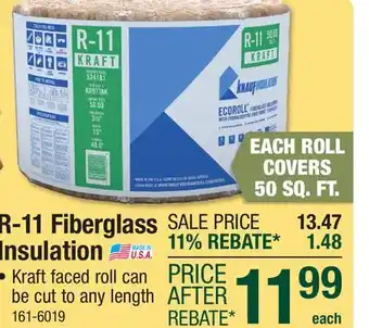 Menards R-11 Fiberglass Insulation offer