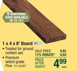 Menards 1 x 4 x 8' Board offer