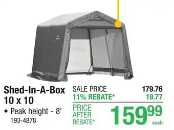 Menards Shed-In-A-Box 10 x 10 offer
