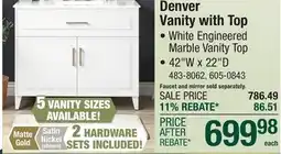 Menards Denver Vanity with Top offer