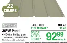 Menards 36W Panel offer