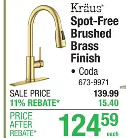 Menards Spot-Free Brushed Brass Finish offer