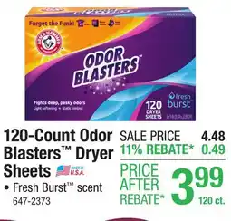 Menards 120-Count Odor Blasters Dryer Sheets offer