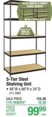 Menards 5-Tier Steel Shelving Unit offer