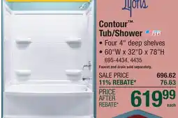 Menards Contour Tub/Shower offer