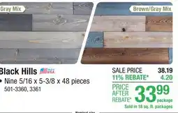 Menards Black Hills offer