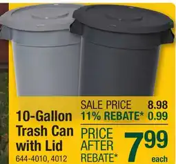Menards 10-Gallon Trash Can with Lid offer