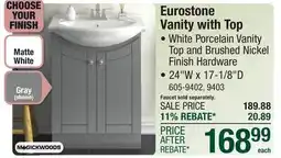 Menards Eurostone Vanity with Top offer