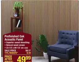 Menards Prefinished Oak Acoustic Panel offer