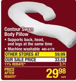 Menards Contour Swan Body Pillow offer