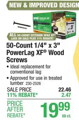 Menards 50-Count 1/4 x 3 PoweLag XF Wood Screws offer