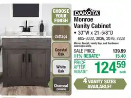 Menards Monroe Vanity Cabinet offer