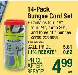 Menards 14-Pack Bungee Cord Set offer