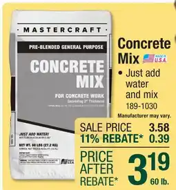 Menards Concrete Mix offer