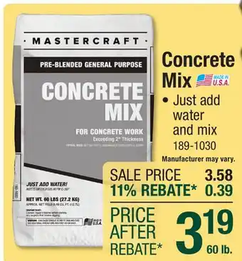 Menards Concrete Mix offer