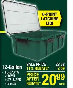 Menards 12-Gallon offer