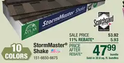 Menards StormMaster Shake offer