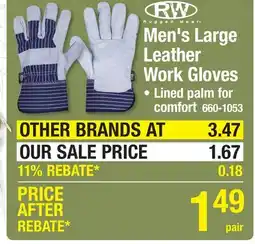 Menards Men's Large Leather Work Gloves offer
