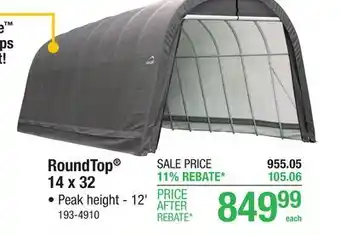 Menards RoundTop 14 x 32 offer