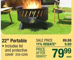 Menards 22 Portable Gas Fire Pit offer