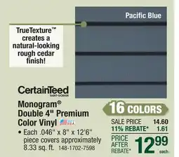 Menards Monogram Double 4 Premium Color Vinyl offer