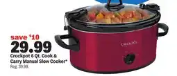 Meijer Crockpot 6 Qt. Cook & Carry Manual Slow Cooker offer