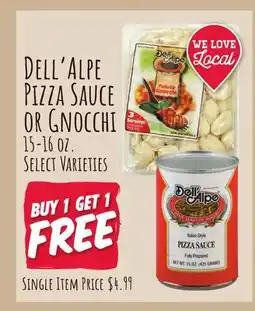 Jewel-Osco Dell'Alpe Pizza Sauce or Gnocchi offer