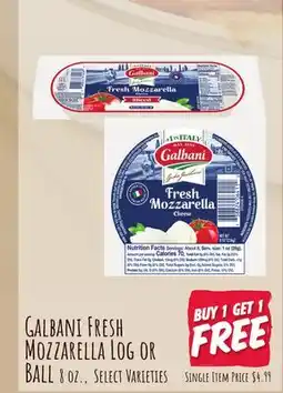 Jewel-Osco Galbani Fresh Mozzarella Log or Ball offer