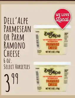 Jewel-Osco Dell'Alpe Parmesean or Parm Ramono Cheese offer