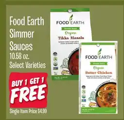 Jewel-Osco Food Earth Simmer Sauces offer