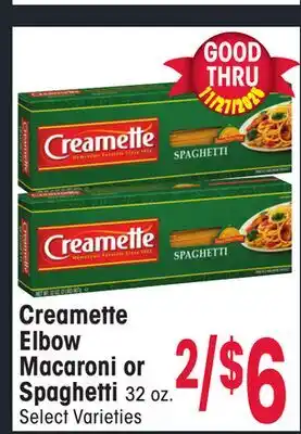 Jewel-Osco Creamette Elbow Macaroni or Spaghetti offer