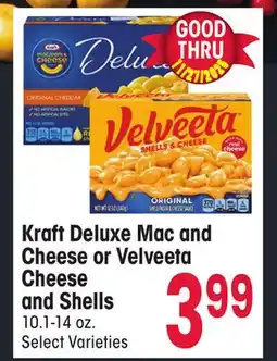 Jewel-Osco Kraft Deluxe Mac and Cheese or Velveeta Cheese and Shells offer