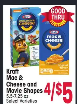 Jewel-Osco Kraft Mac & Cheese and Movie Shapes offer