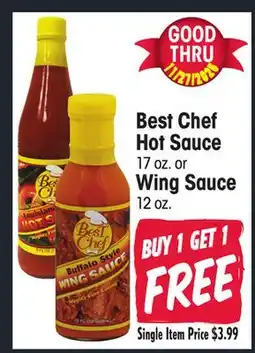 Jewel-Osco Best Chef Hot Sauce Sauce 17 oz. Wing Sauce 12 oz offer