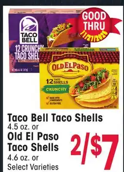Jewel-Osco Taco Bell Taco Shells 4.5 oz. or Old El Paso Taco Shells 4.6 oz offer