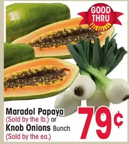 Jewel-Osco Maradol Papaya (Sold by the lb.) or Knob Onions Bunch (Sold by the ea.) offer