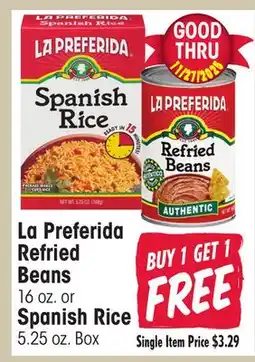 Jewel-Osco La Preferida Refried Beans 16 oz. or Spanish Rice 5.25 oz. Box offer