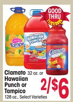 Jewel-Osco Clamato 32 oz. or Hawaiian Punch or Tampico 128 oz offer