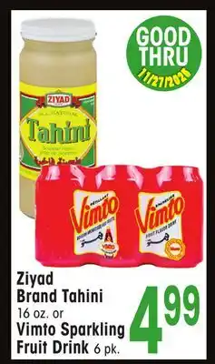 Jewel-Osco Ziyad Brand Tahini 16 oz. or Vimto Sparkling Fruit Drink 6 pk offer