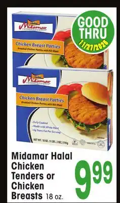 Jewel-Osco Midamar Halal Chicken Tenders or Chicken Breasts offer